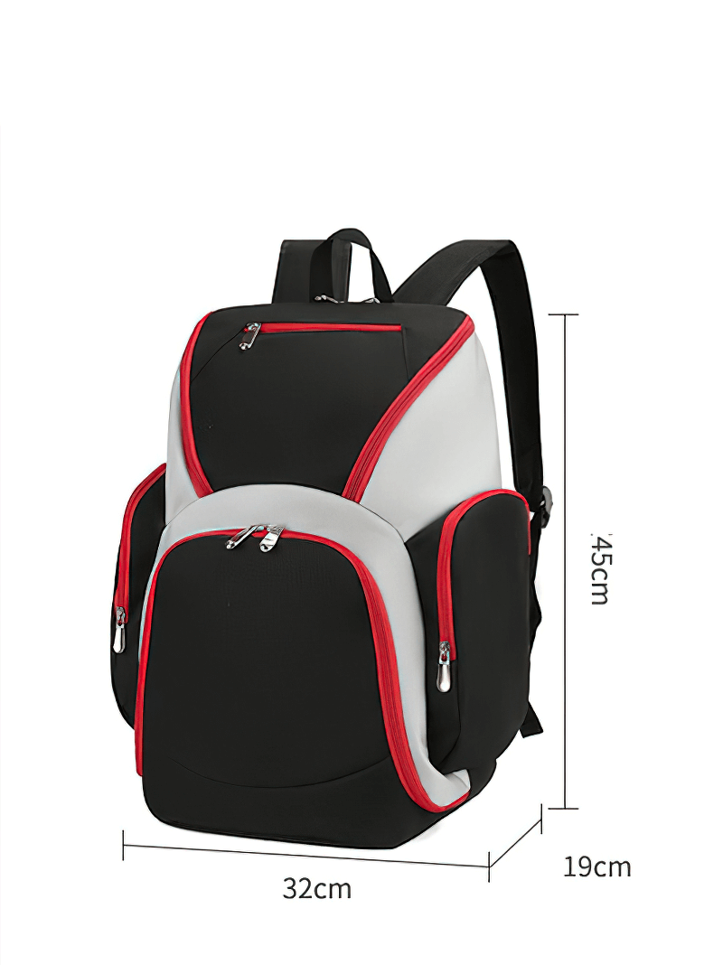 Waterproof football backpack with large capacity, ergonomic design, front zipped pockets, and 20-35 litres storage, SF0870 model